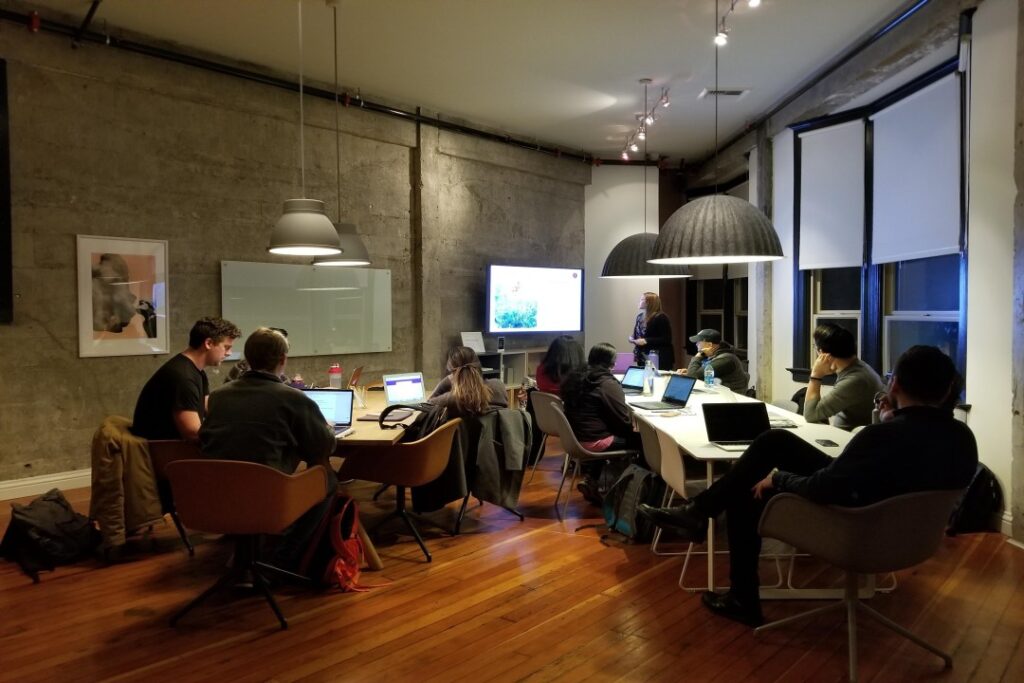 leadership team in meeting room